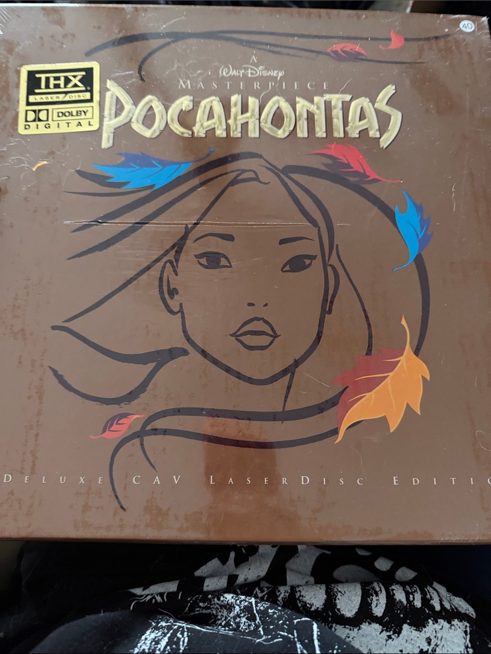 Disney Pocahontas Deluxe LaserDisc - Brown with Blue & Orange Accents